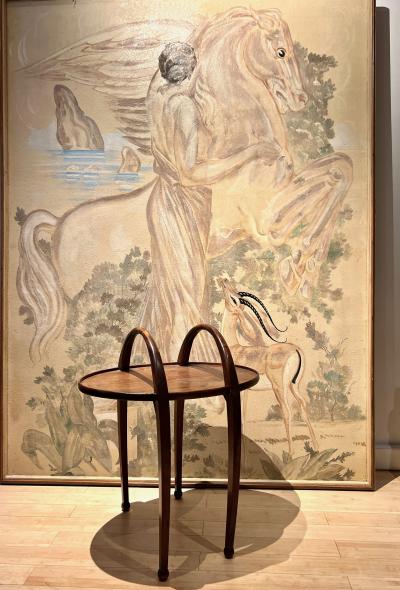 Clement Rousseau Clement Rousseau attributed rarest 1925 art deco side table or tea table