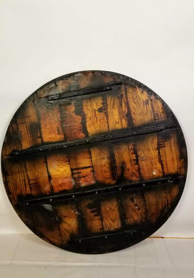 Cleo Baldon Cleo Baldom Round Wrought Iron Round Smoked Oak Dining Table El Monte CA 1960s