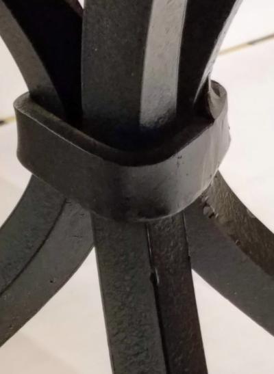 Cleo Baldon Cleo Baldon Wrought Iron and Oak 42 Dining Game Table Terra 1960s