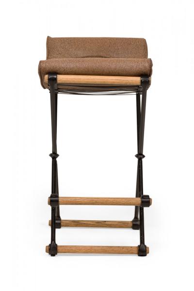 Cleo Baldon Cleo Baldon for Terra of California X Frame Snakeskin Upholstered Barstool