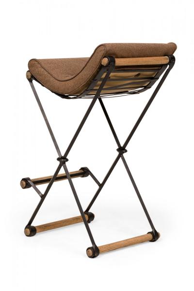 Cleo Baldon Cleo Baldon for Terra of California X Frame Snakeskin Upholstered Barstool