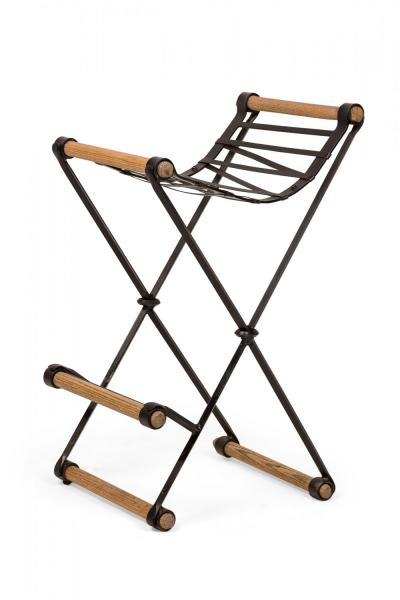 Cleo Baldon Cleo Baldon for Terra of California X Frame Snakeskin Upholstered Barstool