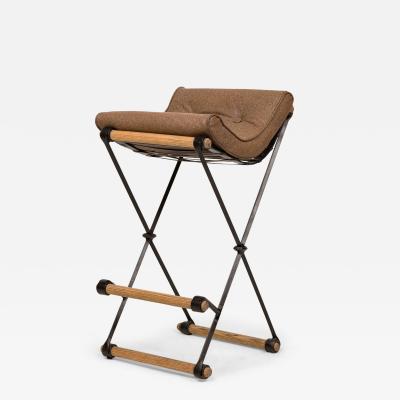 Cleo Baldon Cleo Baldon for Terra of California X Frame Snakeskin Upholstered Barstool