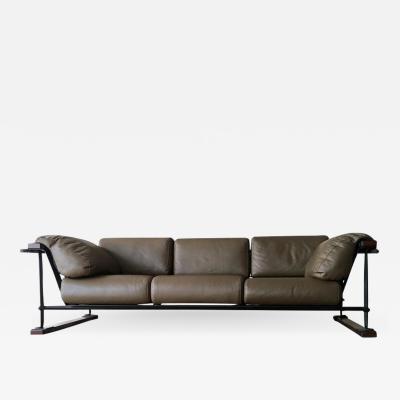 Cleo Baldon Handcrafted 8 Leather Indoor Outdoor Sofa by Cleo Baldon for Terra circa 1965