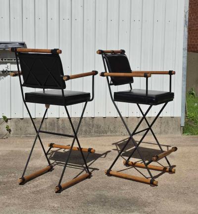 Cleo Baldon Pair of Cleo Baldon for Inca Campaign Style Bar Stools