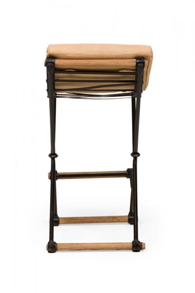 Cleo Baldon Pair of Cleo Baldon for Terra of California X Frame Beige Barstools