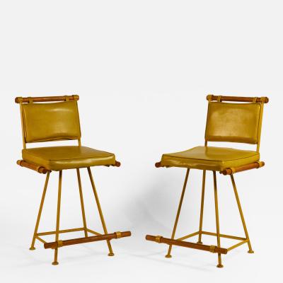 Cleo Baldon Pair of Yellow Cleo Baldon Swiveling Counter Stools