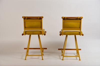 Cleo Baldon Pair of Yellow Cleo Baldon Swiveling Counter Stools