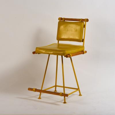 Cleo Baldon Pair of Yellow Cleo Baldon Swiveling Counter Stools