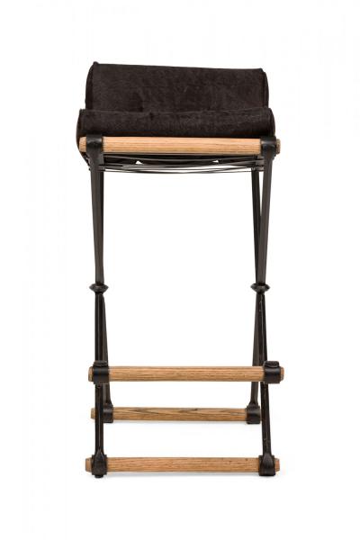 Cleo Baldon Set of 3 Cleo Baldon for Terra of California X Frame Faux Cowhide Barstools
