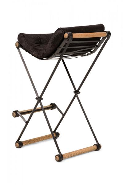 Cleo Baldon Set of 3 Cleo Baldon for Terra of California X Frame Faux Cowhide Barstools