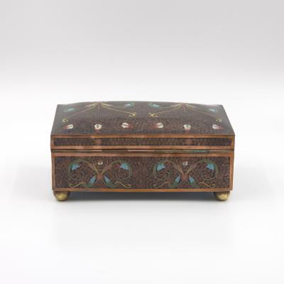 Cloisonn Enamel Box with Floral and Scrollwork Decoration Late 19th Century
