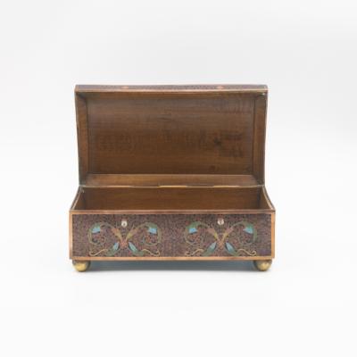Cloisonn Enamel Box with Floral and Scrollwork Decoration Late 19th Century