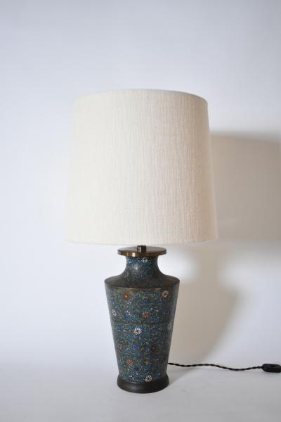Cloisonn bronze baluster lamp XIXth c 