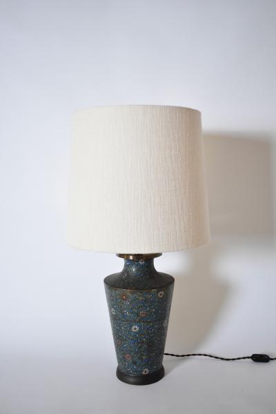 Cloisonn bronze baluster lamp XIXth c 