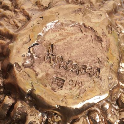 Clotilde Ancarani BUBBLE Bronze Ashtray with golden patina