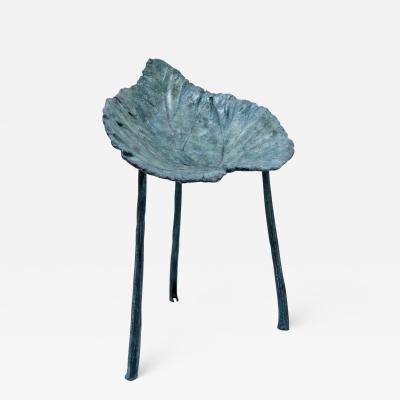 Clotilde Ancarani FOLLIA ARMCHAIR I RHUBARB LEGS Bronze chair with green patina