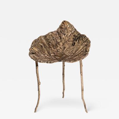 Clotilde Ancarani FOLLIA ARMCHAIR I STRAIGHT LEGS Bronze chair with golden patina