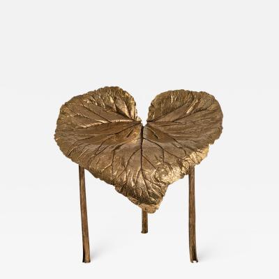 Clotilde Ancarani FOLLIA ARMCHAIR III RHUBARB LEGS Bronze chair with golden patina