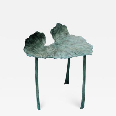 Clotilde Ancarani FOLLIA ELLE RHUBARB LEGS Bronze chair with green patina