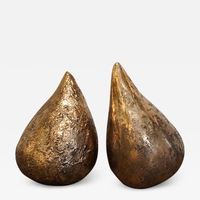 Clotilde Ancarani GOUTTES Pair of garden bronze sculptures