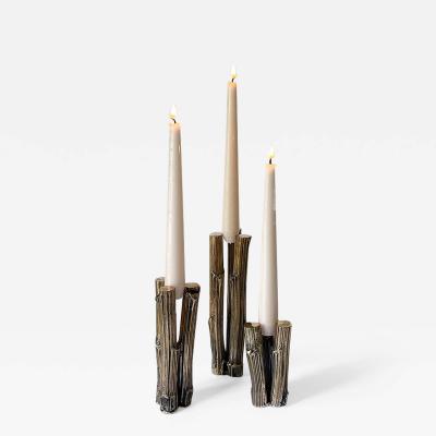Clotilde Ancarani THREE LIMBS Bronze candlesticks