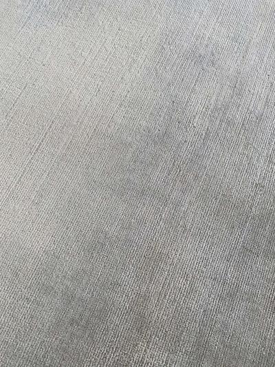 Cloud Blue Silk Rug with Metal Chain Border