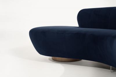 Cloud Sofa by Vladimir Kagan for Directional in Navy Blue Alpaca Velvet