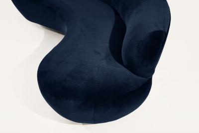 Cloud Sofa by Vladimir Kagan for Directional in Navy Blue Alpaca Velvet