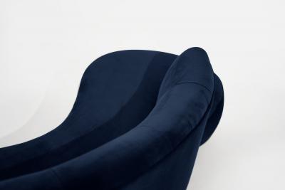 Cloud Sofa by Vladimir Kagan for Directional in Navy Blue Alpaca Velvet
