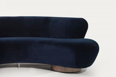 Cloud Sofa by Vladimir Kagan for Directional in Navy Blue Alpaca Velvet