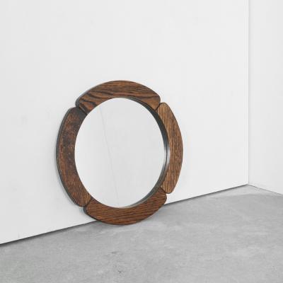 Cloverleaf Mirror in Solid Oak 1970s