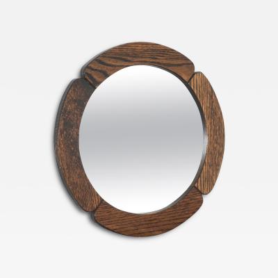 Cloverleaf Mirror in Solid Oak 1970s