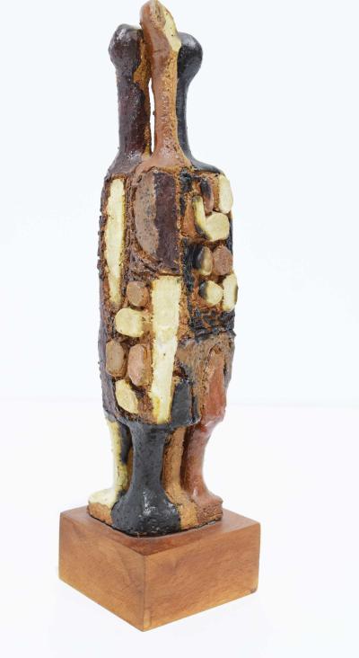 Clyde Burt 20th Century Signed Ceramic Figure Sculpture
