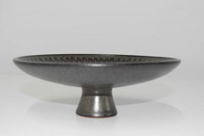 Clyde Burt Clyde Burt Footed Tray Plate in Glazed Multicolored Stonewear