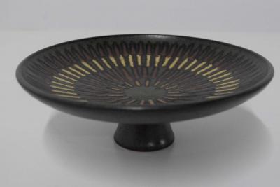 Clyde Burt Clyde Burt Footed Tray Plate in Glazed Multicolored Stonewear