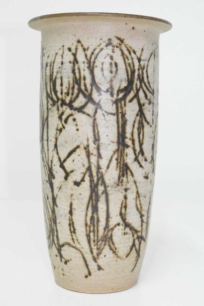Clyde Burt Clyde Burt Tall Ceramic Vase with Abstract Design