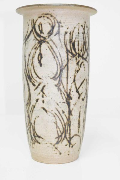 Clyde Burt Clyde Burt Tall Ceramic Vase with Abstract Design