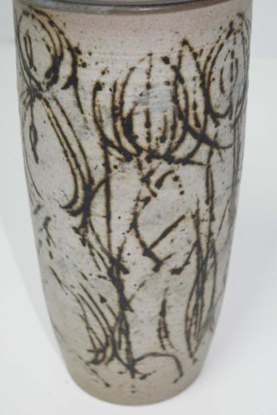 Clyde Burt Clyde Burt Tall Ceramic Vase with Abstract Design