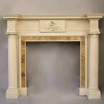 Coadestone fireplace with sienna marble in George III style
