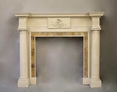 Coadestone fireplace with sienna marble in George III style