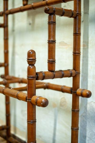Coat Rack with Mirror and Umbrella Stand in Faux Bamboo