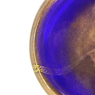Cobalt Blue Murano Glass Bowl with Avventurina