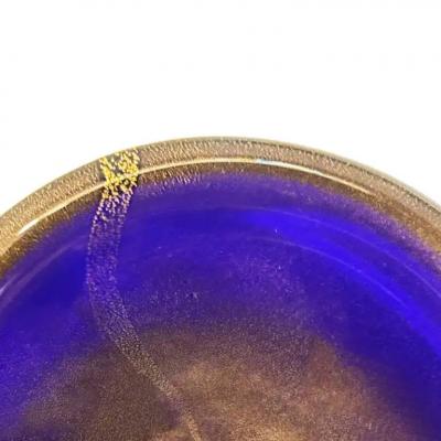 Cobalt Blue Murano Glass Bowl with Avventurina