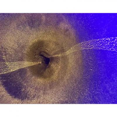 Cobalt Blue Murano Glass Bowl with Avventurina