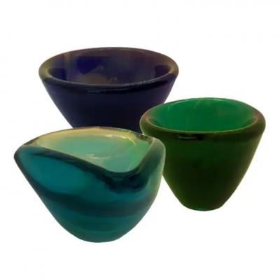 Cobalt Blue Murano Glass Bowl with Avventurina