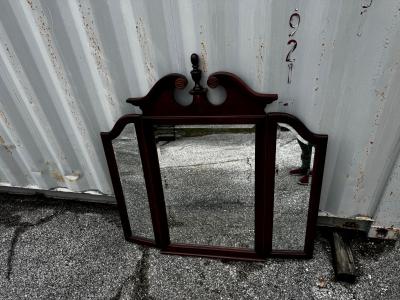 Cochrane Furniture Federal Style Cherry Trifold Beveled Mirror