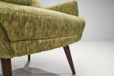 Cocktail Chairs with Dark Glazed Cherry Wood Legs Europe 1950s