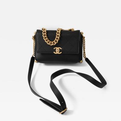 Coco Chanel Chanel Black Quilted Gold Chain Flap Bag