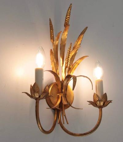 Coco Chanel Coco Chanel Style Florentine Wall Lamp Brass with Gold Finish